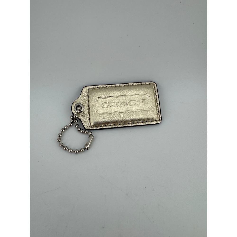 Coach Hangtag Gold Excellent Metallic Leather Replacement Bag Charm Accessory